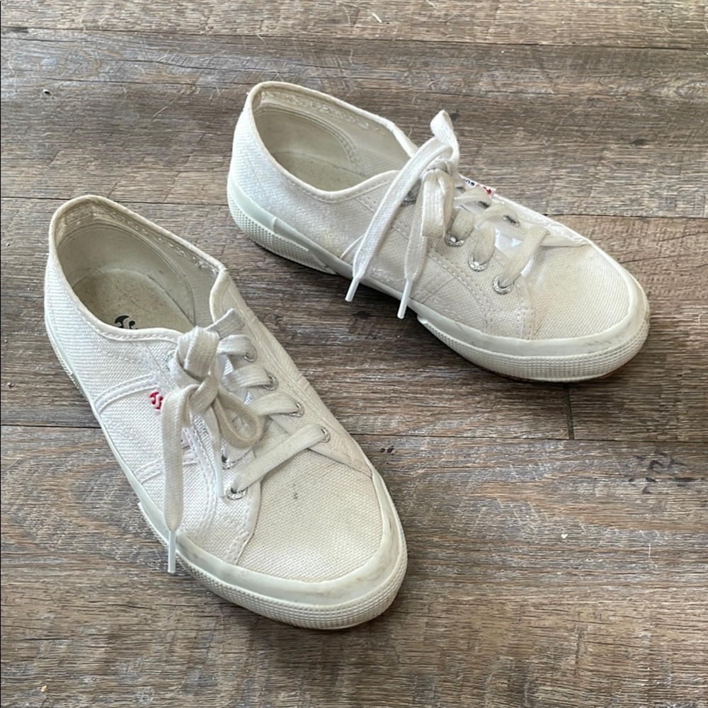 Superga White Canvas Sneakers Tennis Shoes